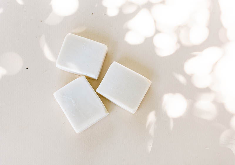 white soap in white surface