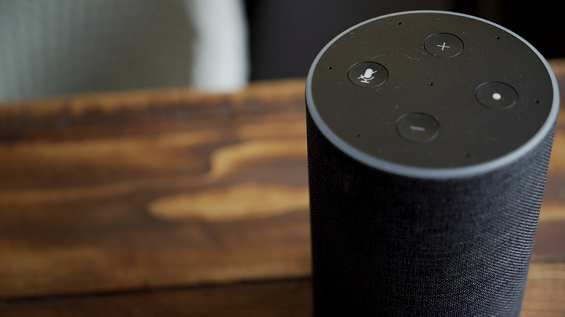 Amazon Alexa Echo in a living room