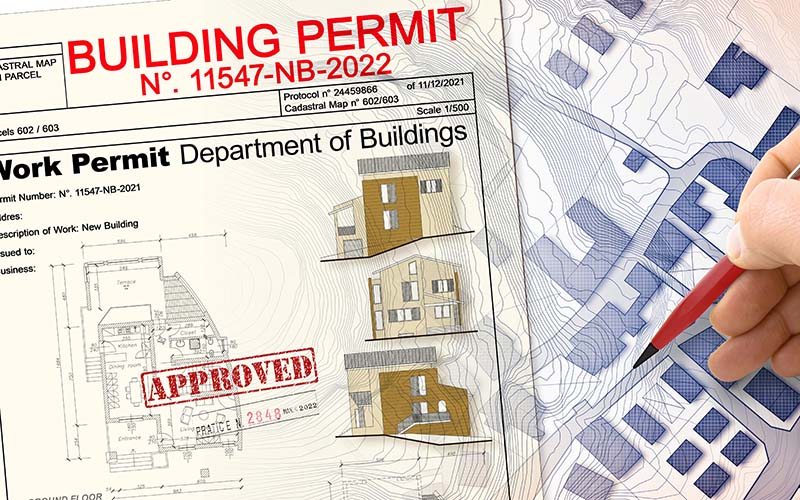 Buildings Permit concept with residential building