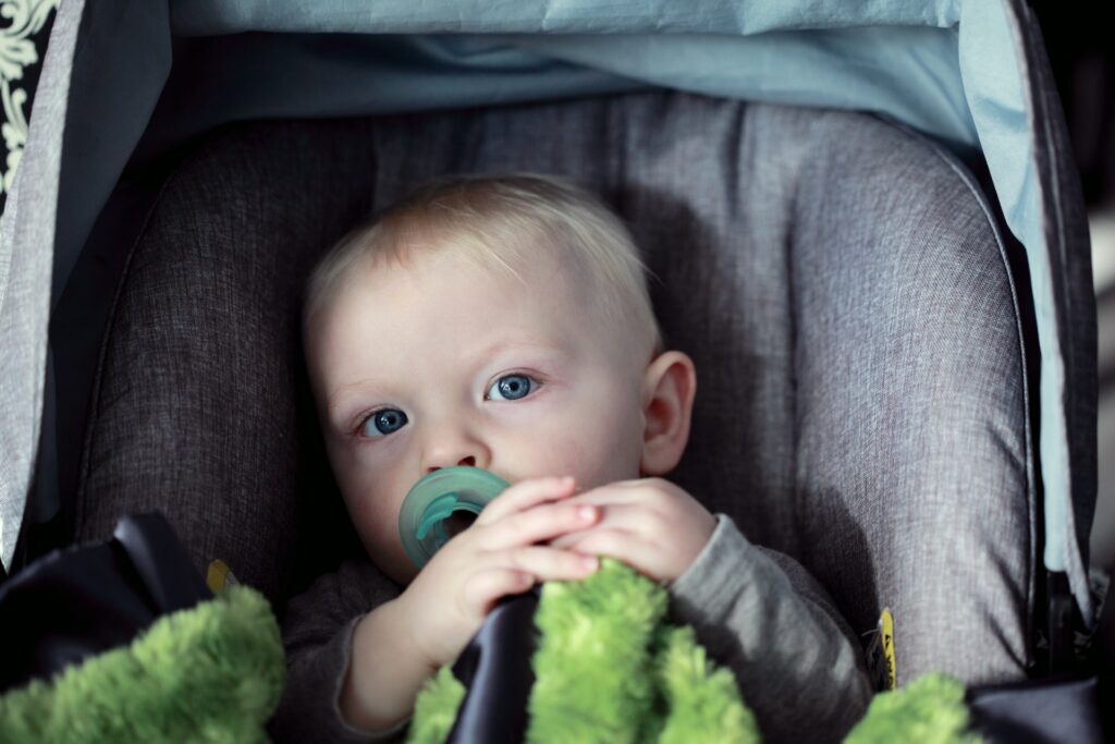 Child in a car sear
