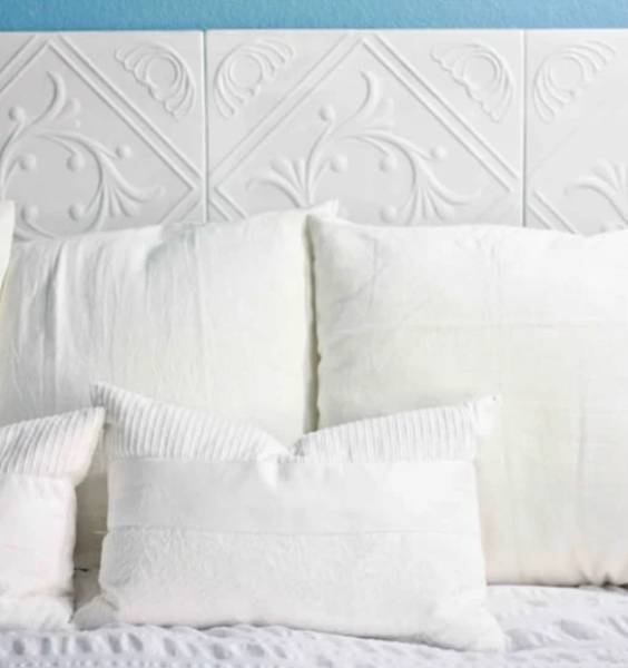 DIY Faux Tiled Headboard