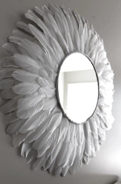 DIY Feather Mirror
