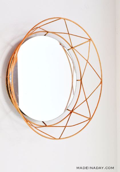 DIY Geometric Decorative Mirror Frame