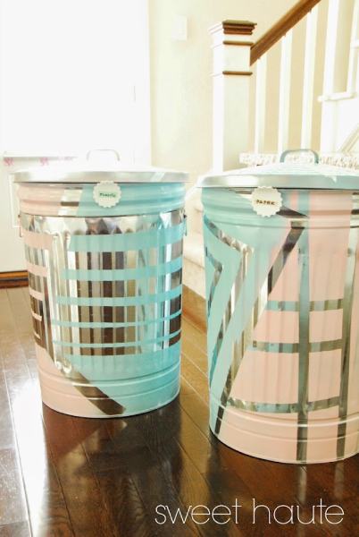 DIY Outdoor Organization- Recycle Bins