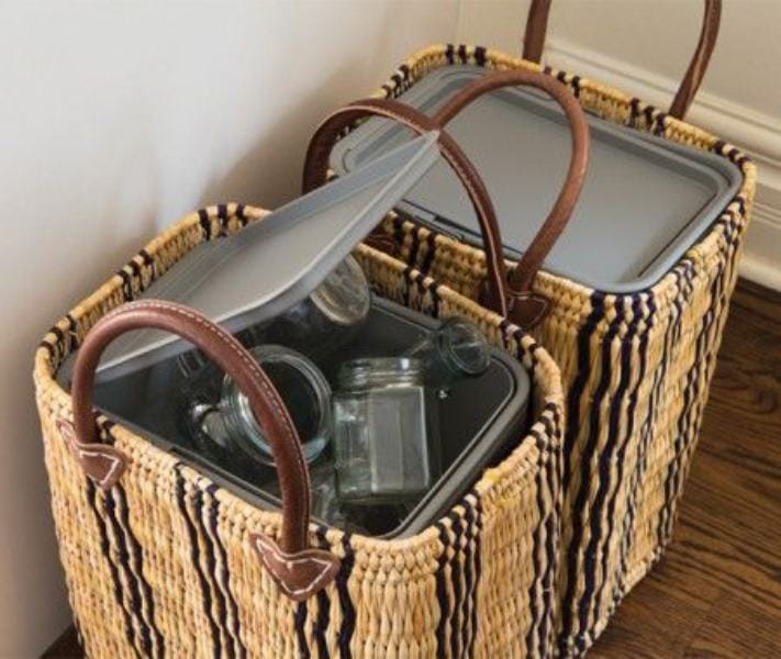 DIY Recycling Bin Basket Storage