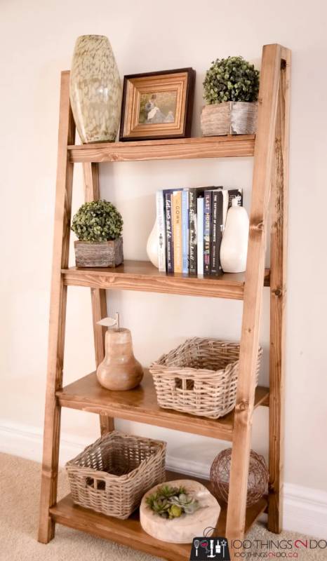 DIY freestanding plant shelf