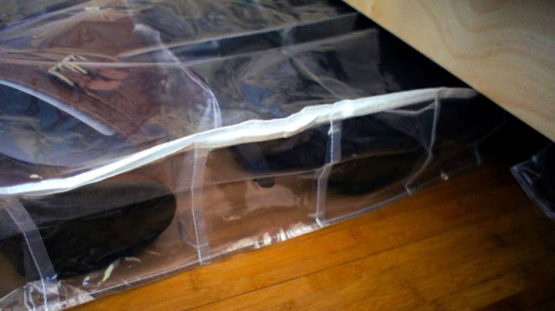 DIY under bed boot (or shoe) storage