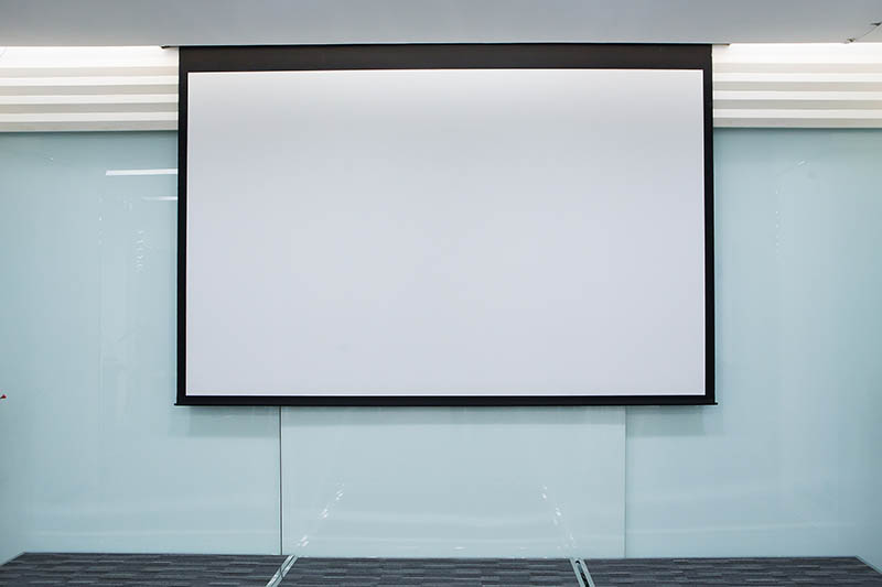 Empty Projection screen, Presentation board