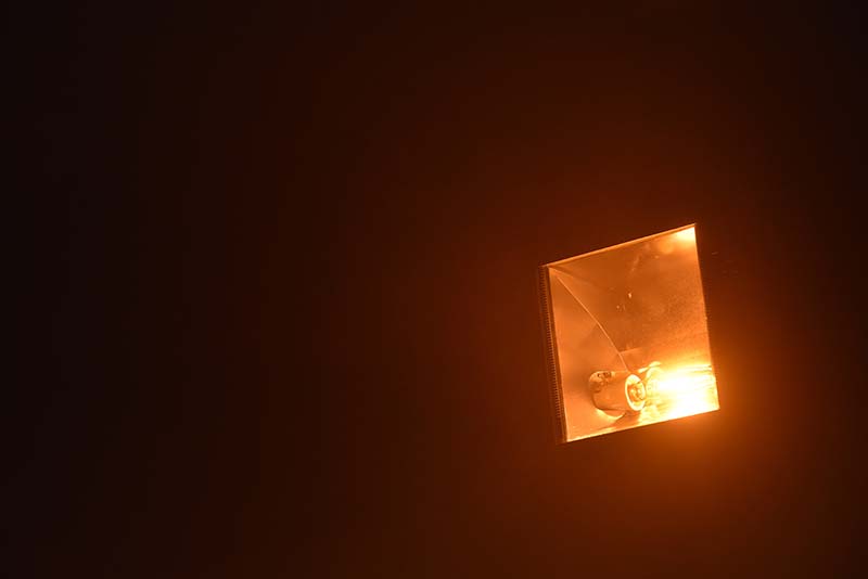 Flood light the orange-colored output from a sodium floodlight