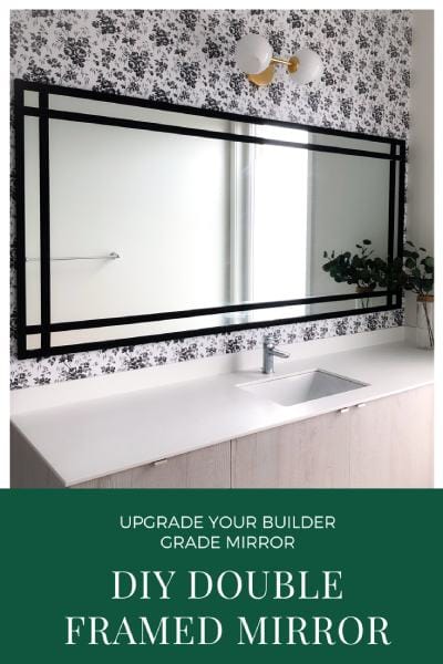 Framing a mirror in a bathroom- DIY double framed mirror