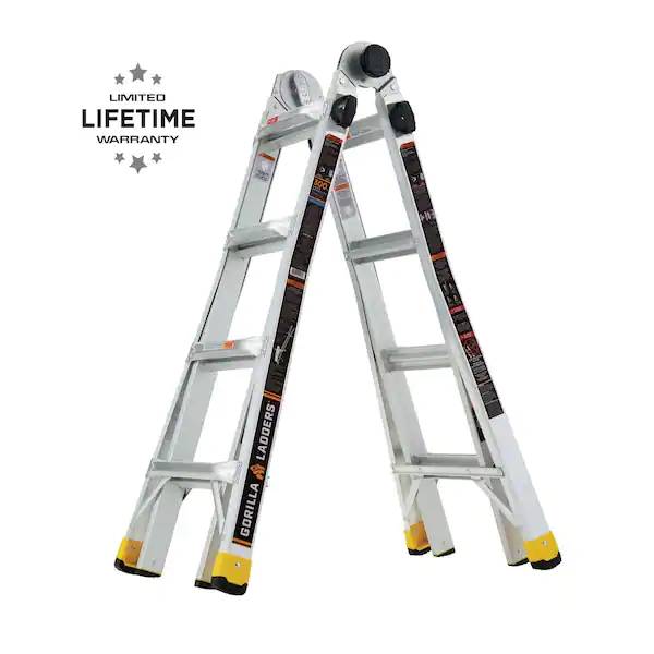 Gorilla Ladders 18ft. Reach MPXA Aluminum Multi Position Ladder with 300 LBS.