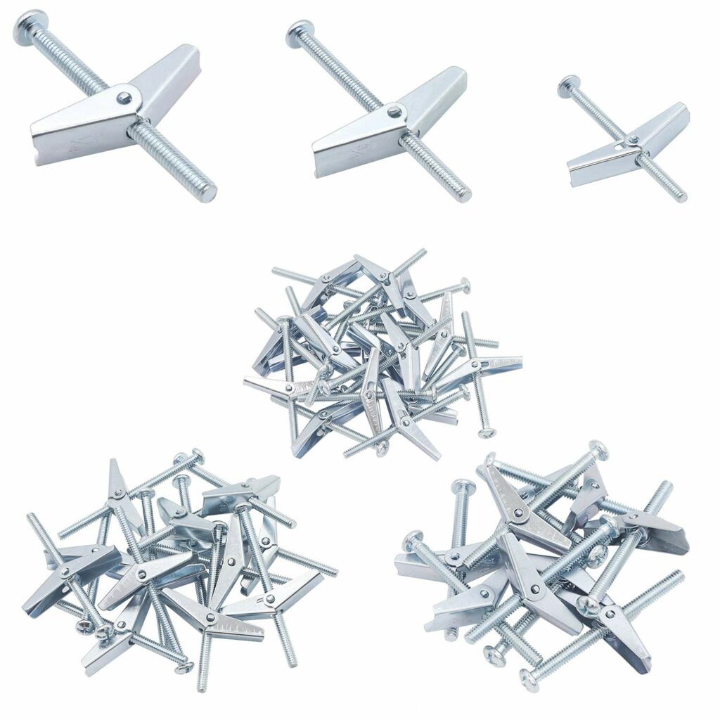 HELIFOUNER 24 Pieces Toggle Bolt and Wing Nut for Hanging Heavy Items on Drywall