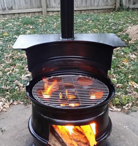 How To Make A BBQ _ Grill Out Of Old Wheel Rims