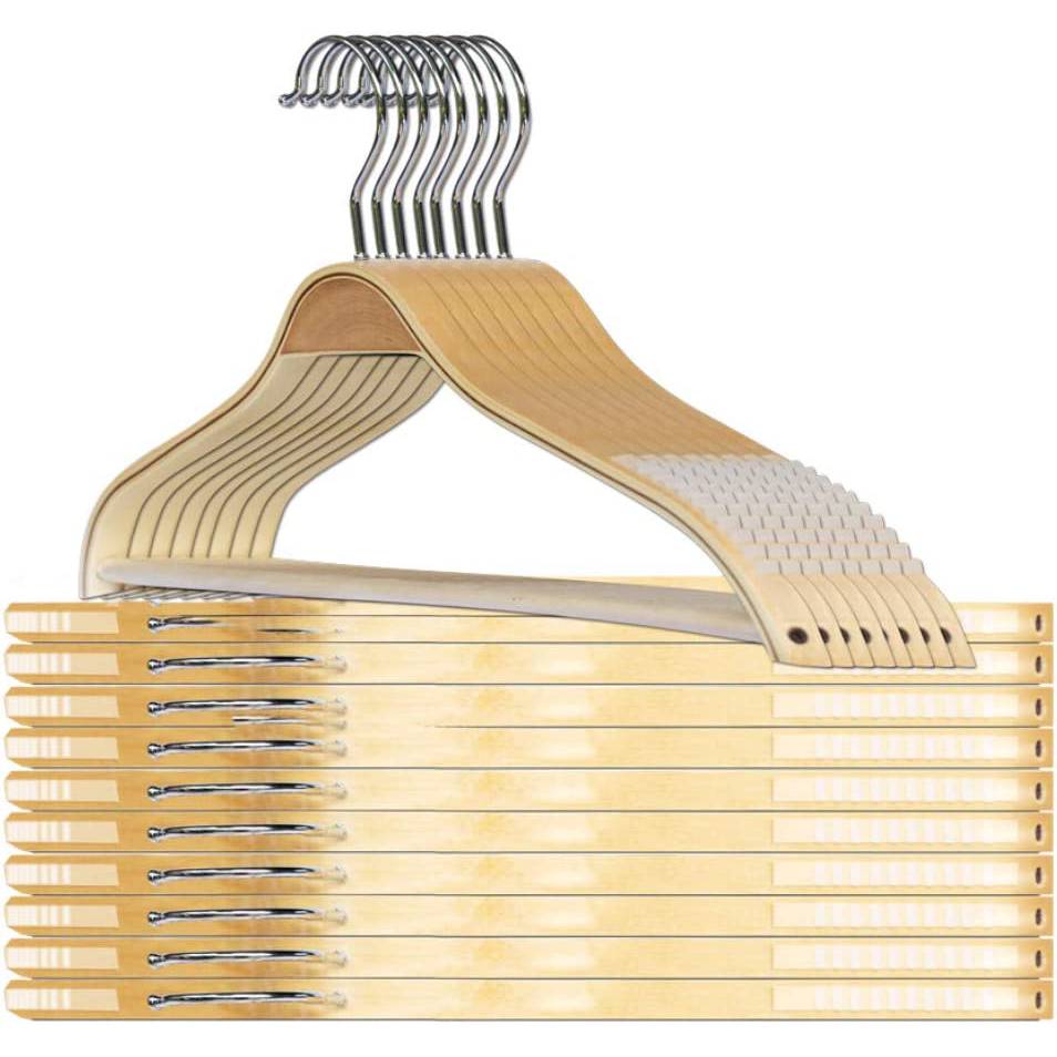 Kihamp Super Durable Natural Wood Hangers