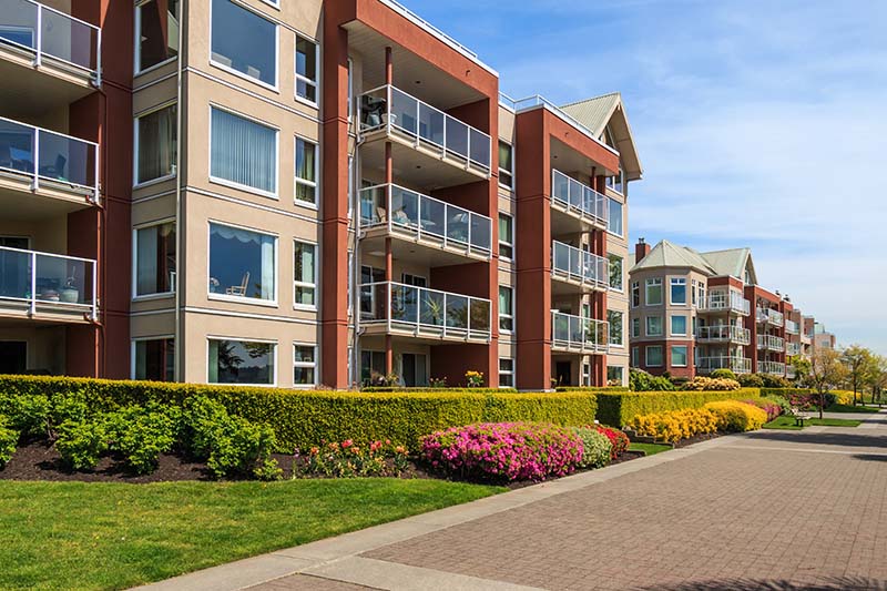 Modern apartment buildings in Canada