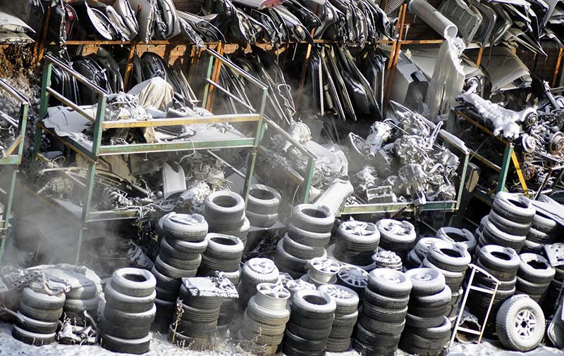 Old car parts storage
