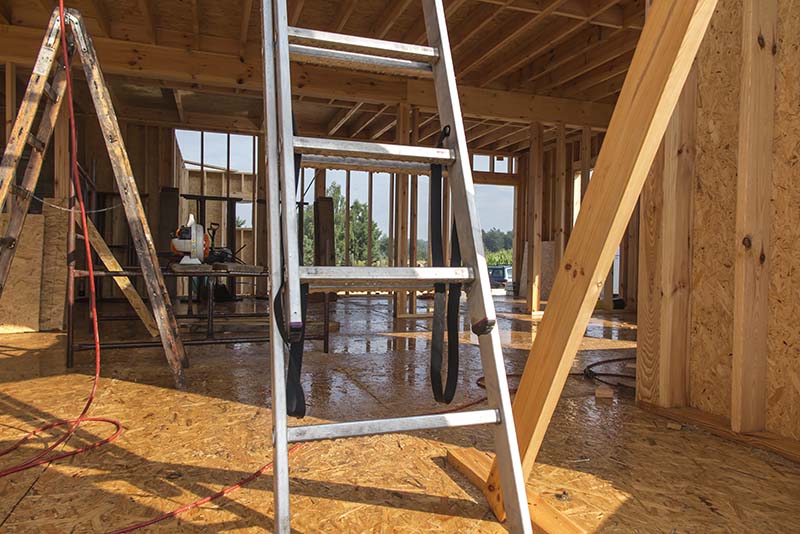 Rain while building a home in skeleton technology