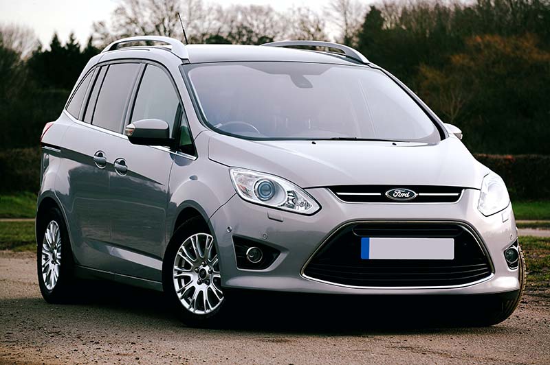 Silver Ford car