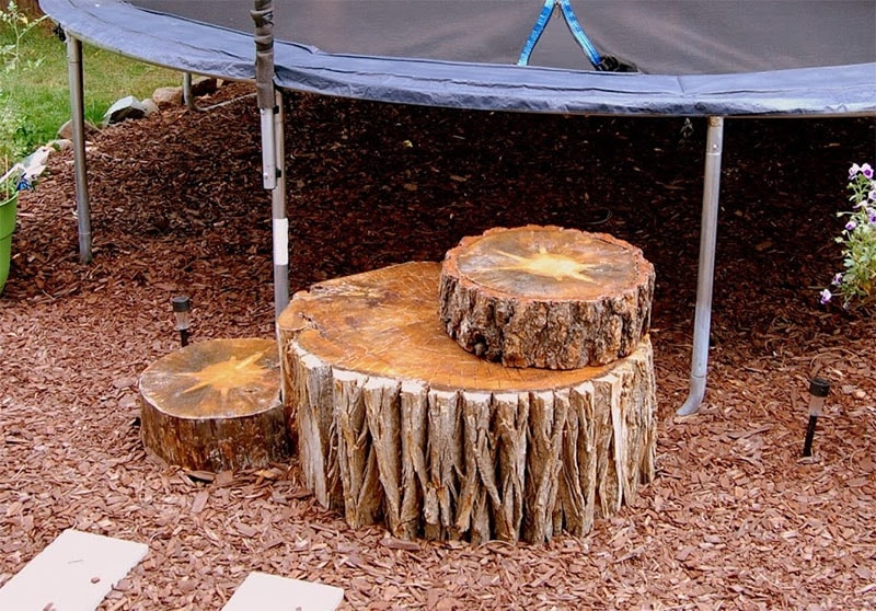 Tree Stump Trampoline Stairs