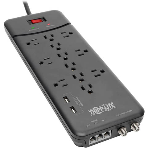Tripp Lite TLP128TTUSBB Surge Protector