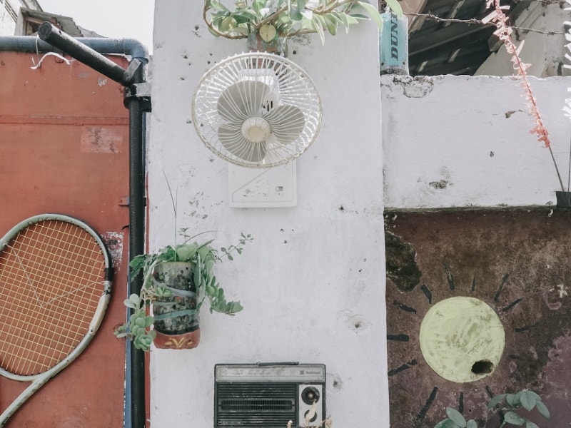 Wall fan outdoors