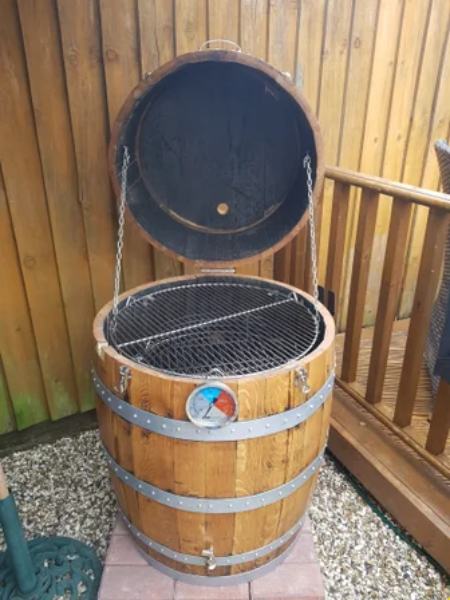 Whiskey Barrel Smoker _ BBQ