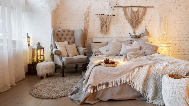 boho bohemian cozy bedroom