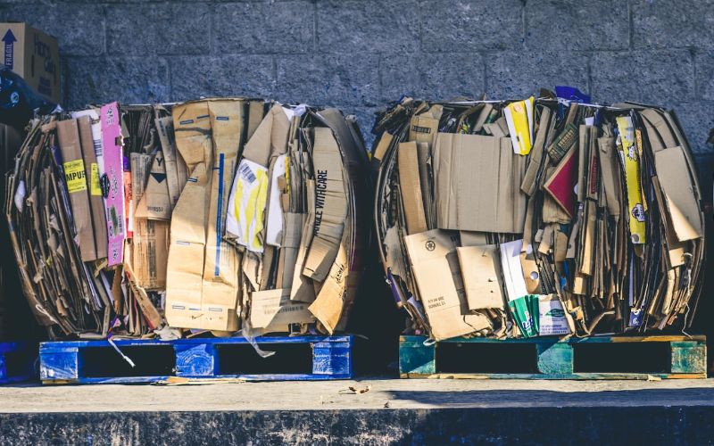 bound cardboard for recycling