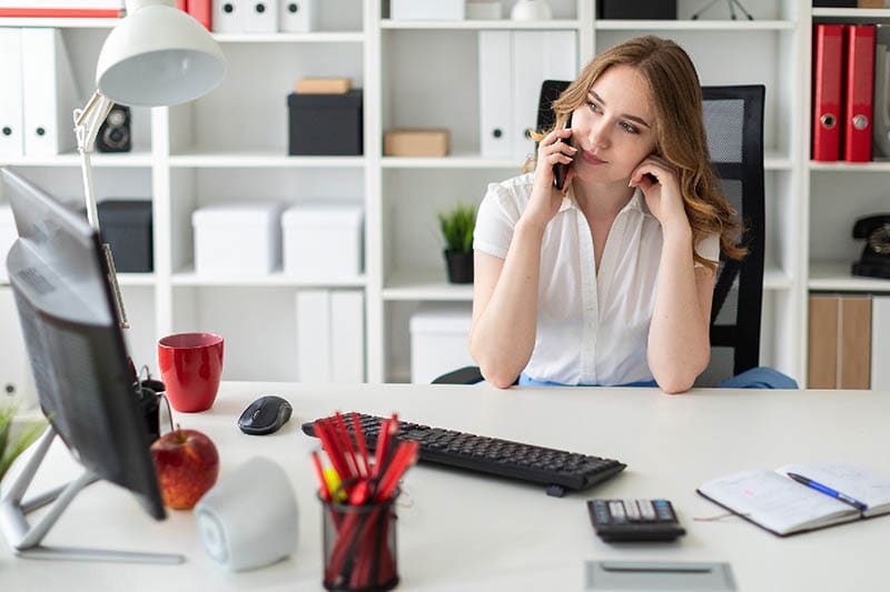 business woman on call