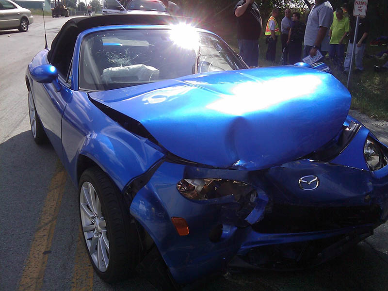 car smashed through car accident