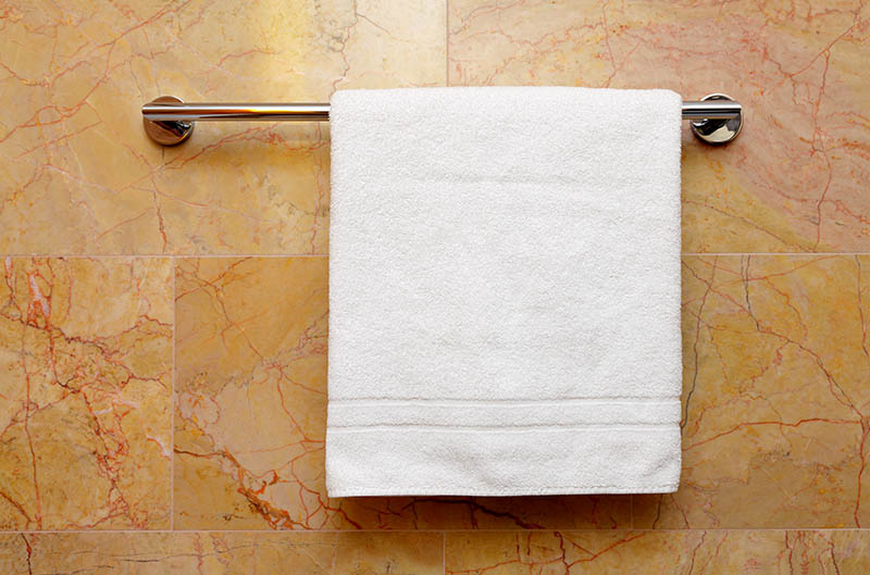 clean towel on the rack