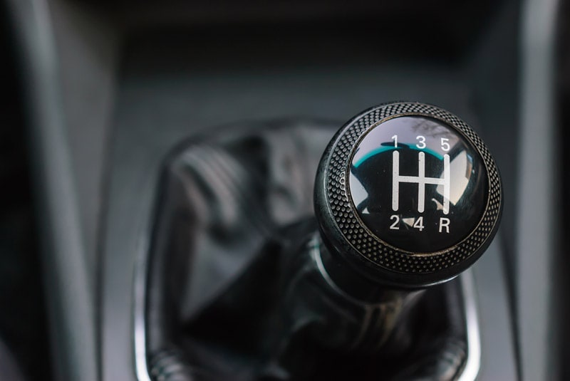close up of a car gear stick manual transmission
