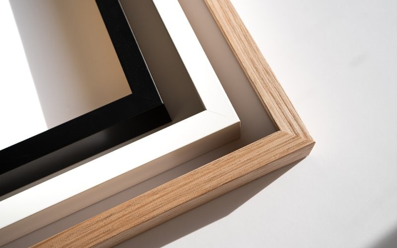 closeup of wooden frame corners