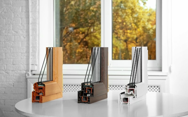 cross section of corners of window frames