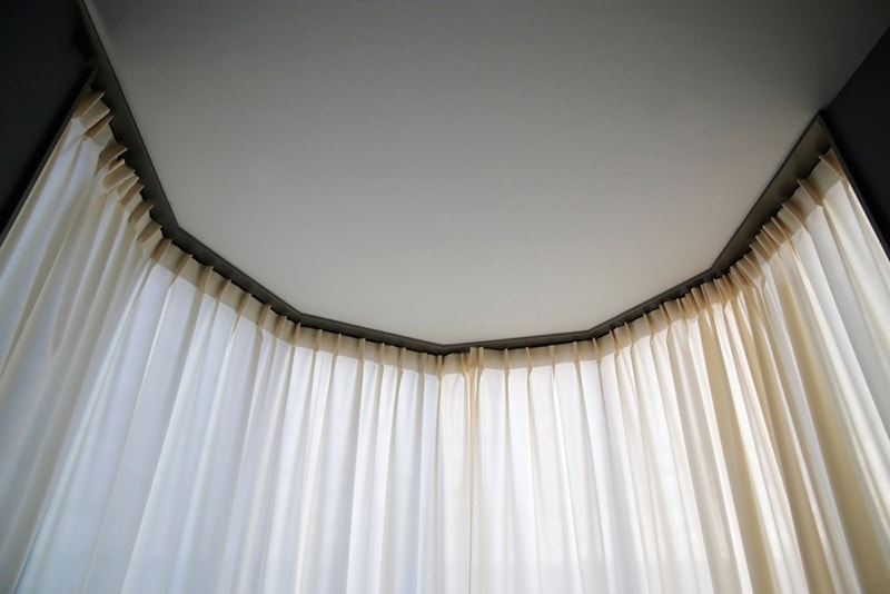 curtain covering bay window