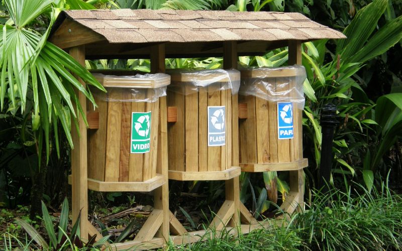 custom made wooden recycling bins