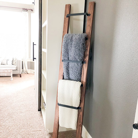 diy barn door pull blanket ladder