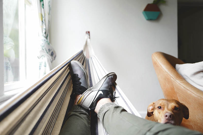 hammock fastened on the wall