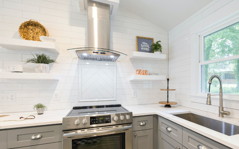kitchen space with range hood