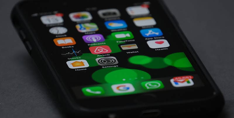 mobile phone screen up close