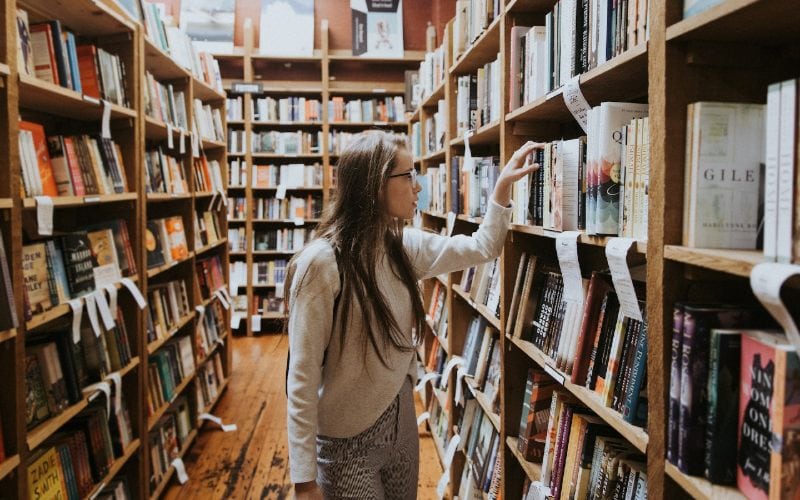person in a library