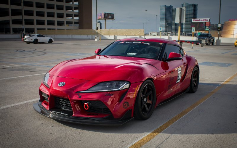 red Toyota Supra