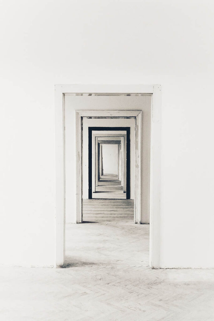 series of entryway with door frames