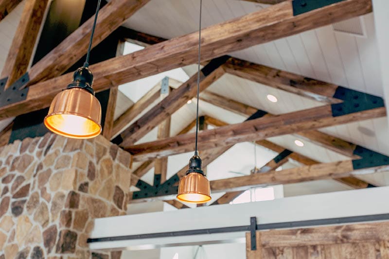 wooden ceiling beams