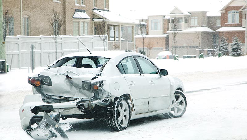 Car accident in winter Danger of riding in the winter Canada