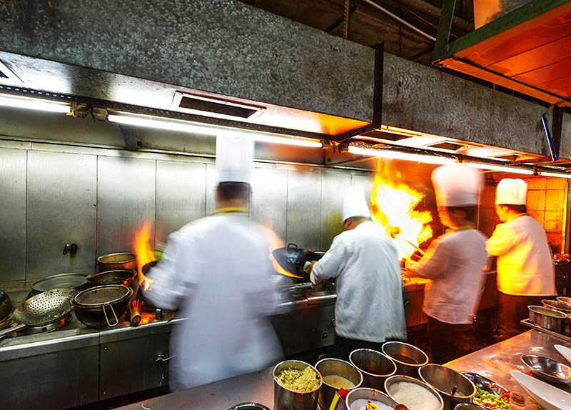 Chef in restaurant kitchen