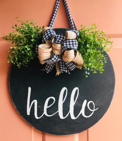 DIY Hello Front Door Sign