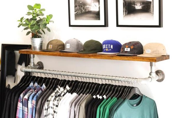 DIY Wall-Mounted Clothing Rack With Top Shelf by Simplified Building 