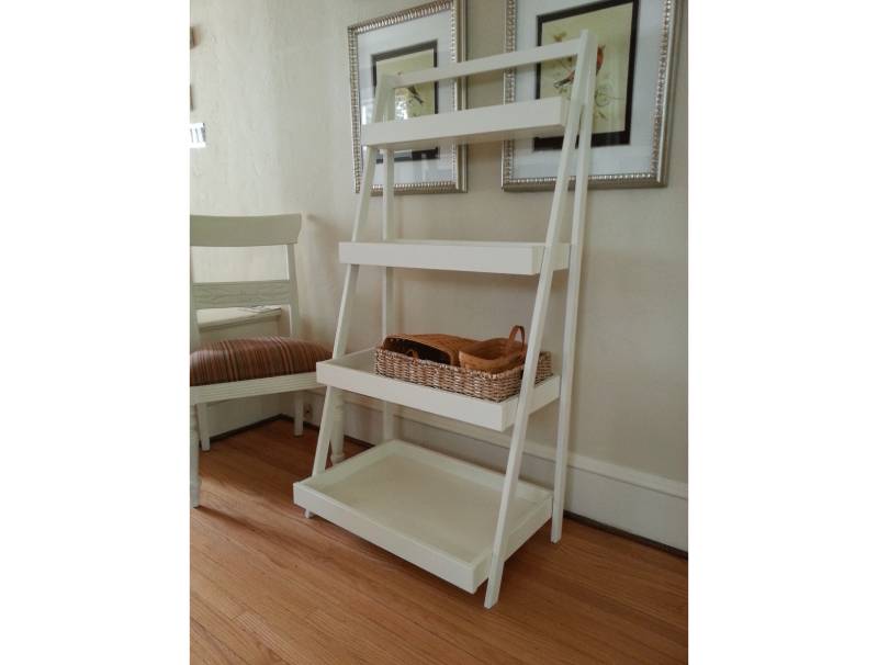 DIY wide painters ladder shelf