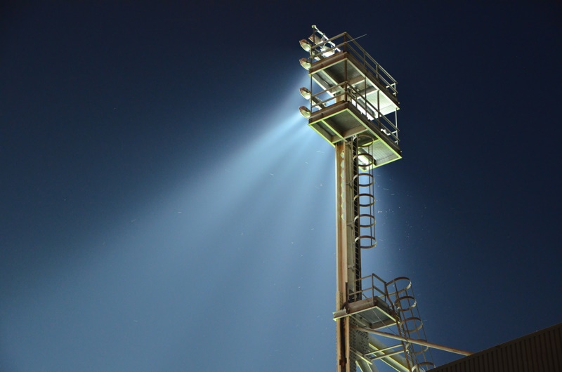 Floodlights at a sports stadium
